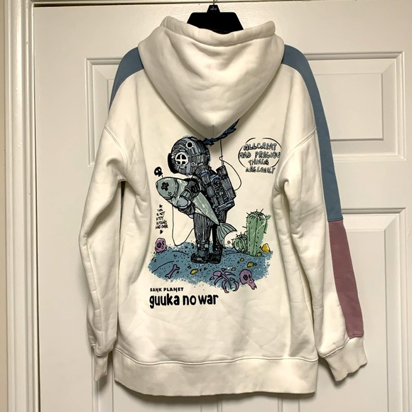 Guuka Original Somewhere in the Guuka Universe No War Sank Planet Hoodie - Picture 2 of 14